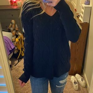 Thick Knit Bass Sweater- Navy